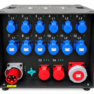 63A 3ph to 6x 16A 1ph, 6x 32A 1ph RCBO, 2x 32A 3ph Variable RCD+ 63 3ph Thru